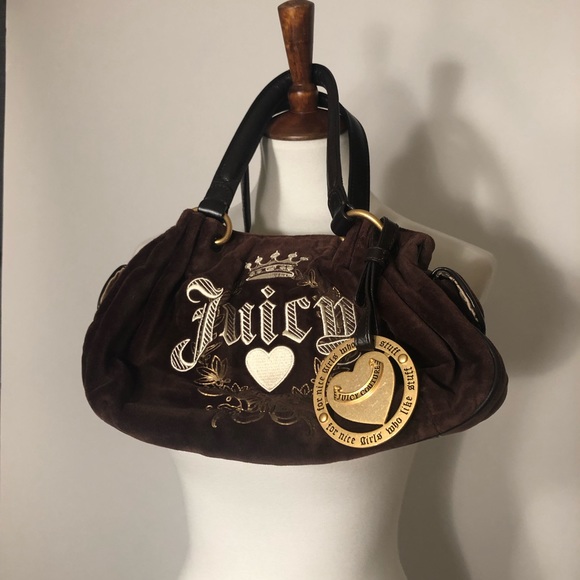 Juicy Couture Handbags - Juicy couture purse velvet brown gold